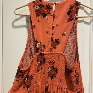 Floral, Rose colored midi dress